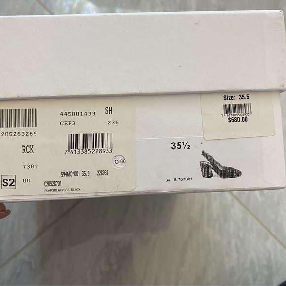 Chloe scalloped sling back suede pumps black block heel - Picture 11 of 11